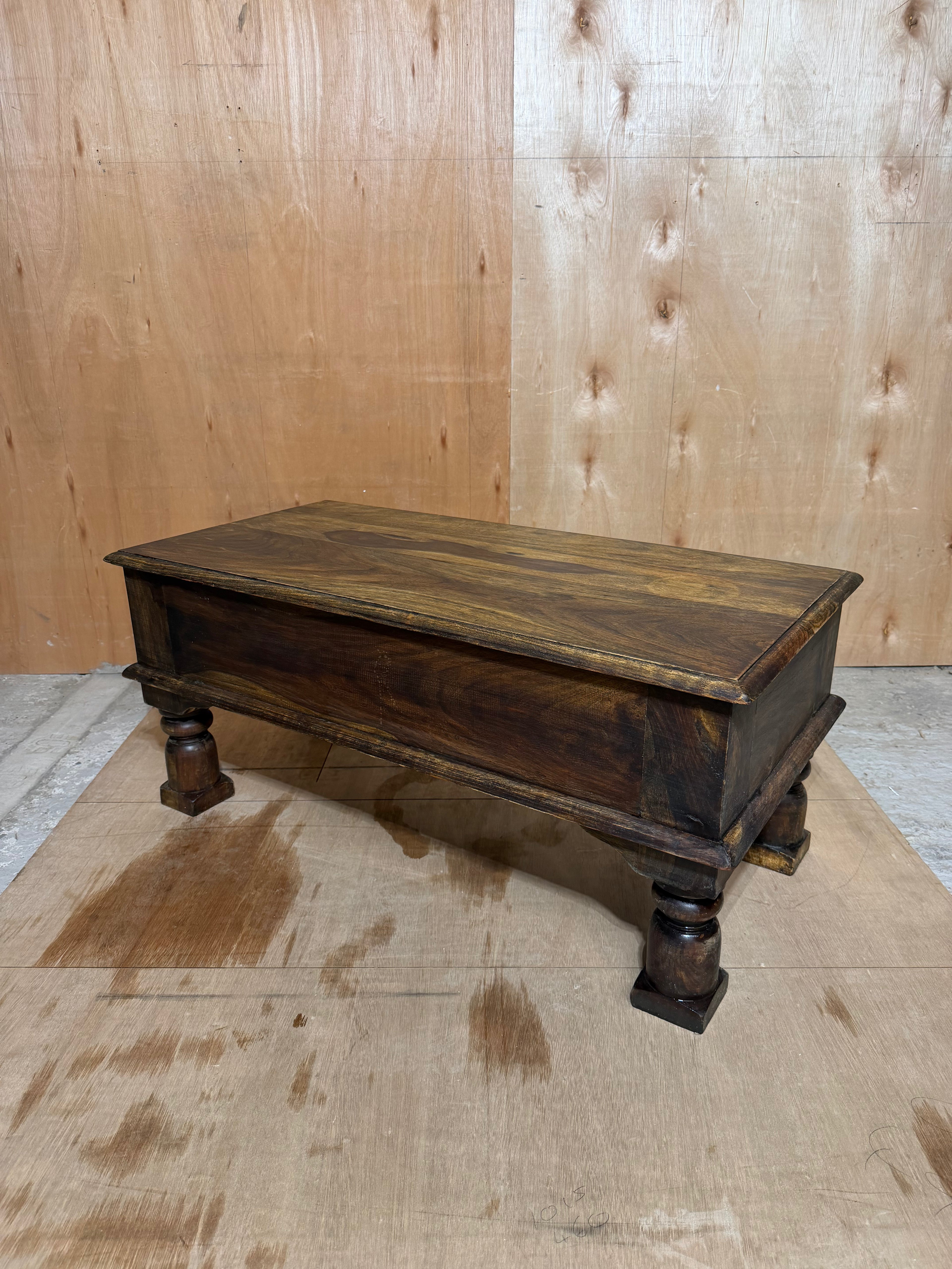 Solid Sheesham Wood Coffee Table | Colonial Jaipur 3 Drawer Coffee Table