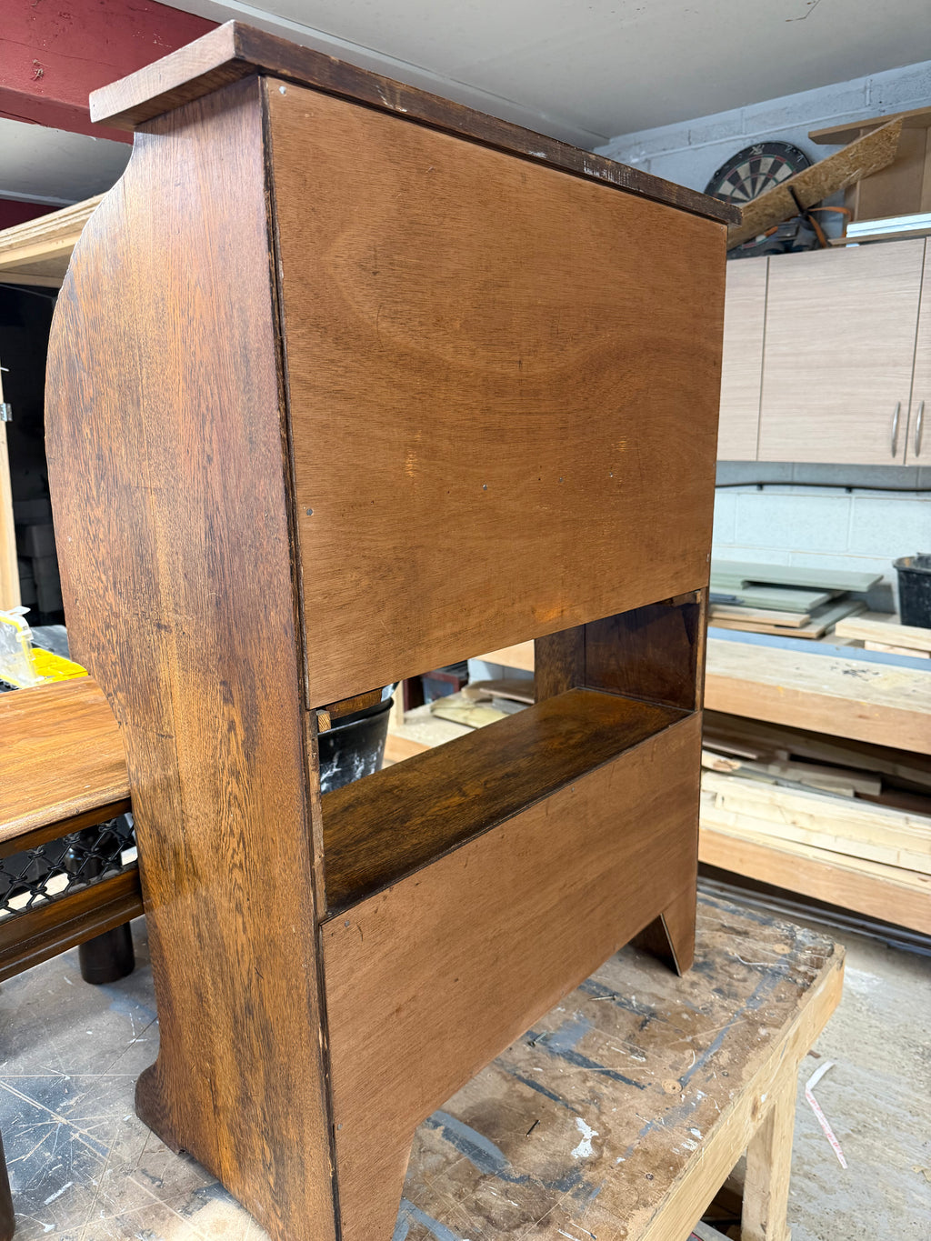 Vintage Oak Roll-Top Writing Bureau Desk | Early 20th Century Tambour Desk